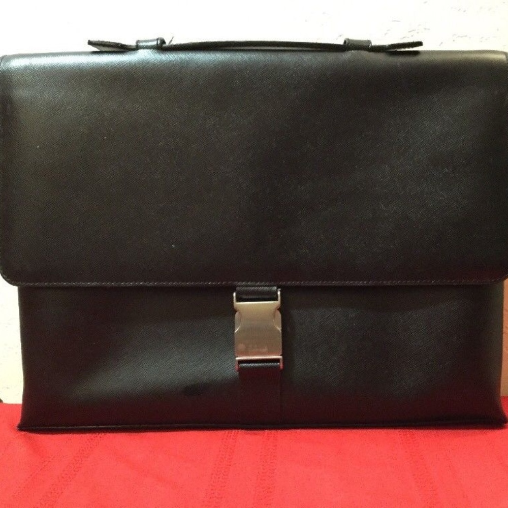 Calvin Klein Saffiano Leather Black Briefcase